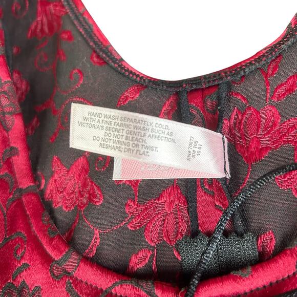 Victoria's Secret Satin Corset Women Size Small Red Y2K Floral Embroidered Top - Picture 10 of 10